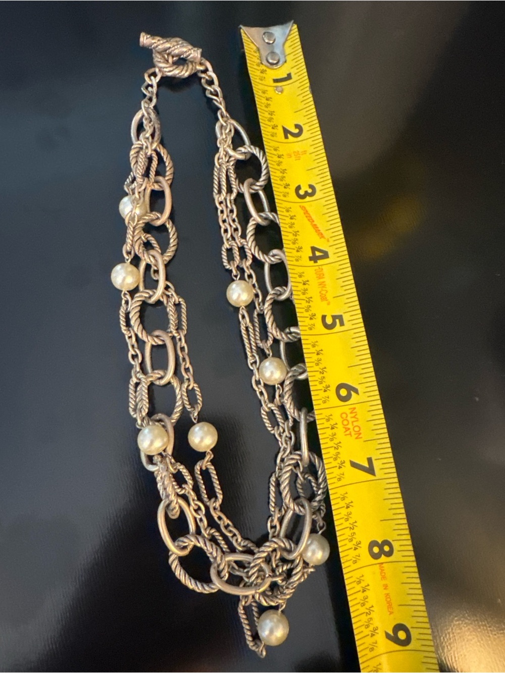 Multi-Strand Silver-Tone Pearl Necklace - Women's Jewelry - Picture 5 of 5